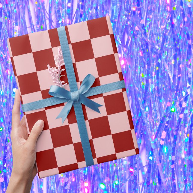 Red and Pink Chequerboard Wrapping Paper (Creator Uploaded)