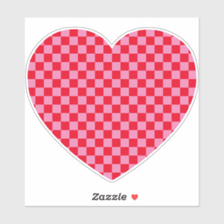 Red and Pink Chequered Heart
