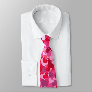 Red and Pink Confetti Hearts Tie