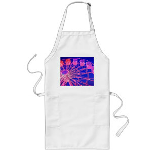 Red and pink Ferris wheel Long Apron
