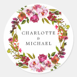 Red and Pink Floral Engagement Party Envelope Seal