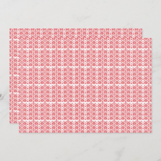 Red and pink floral graphics featuring geraniums i thank you card (Front/Back)