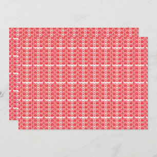 Red and pink floral graphics featuring geraniums i thank you card