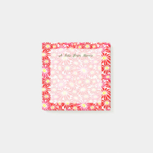 Red and Pink Floral Poinsettia Holiday Pattern Pos Post-it Notes