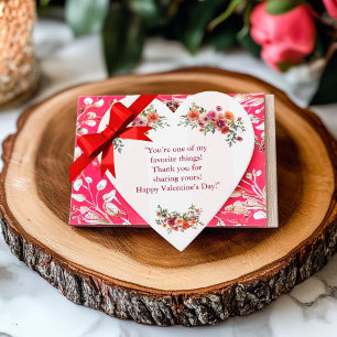 Red and pink Floral Valentines Favour Tags