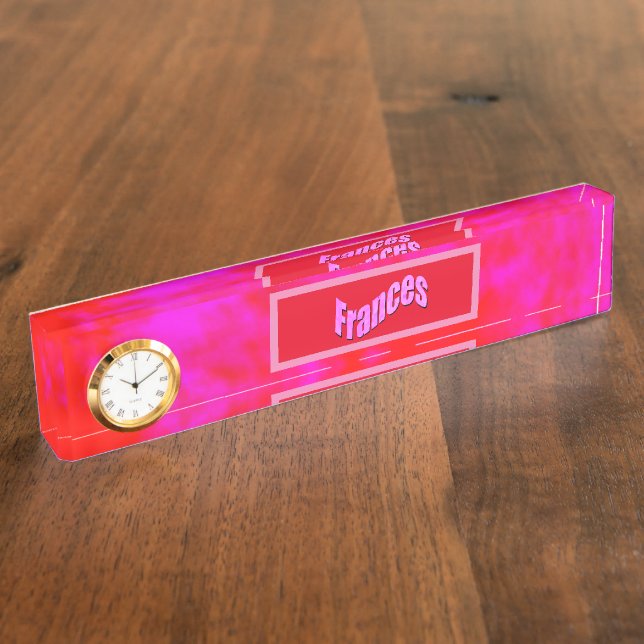 Red And Pink Frances Name Logo, Nameplate (Side)