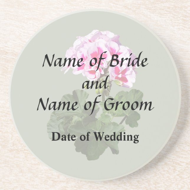 Red And Pink Geranium Wedding Supplies Coaster (Front)