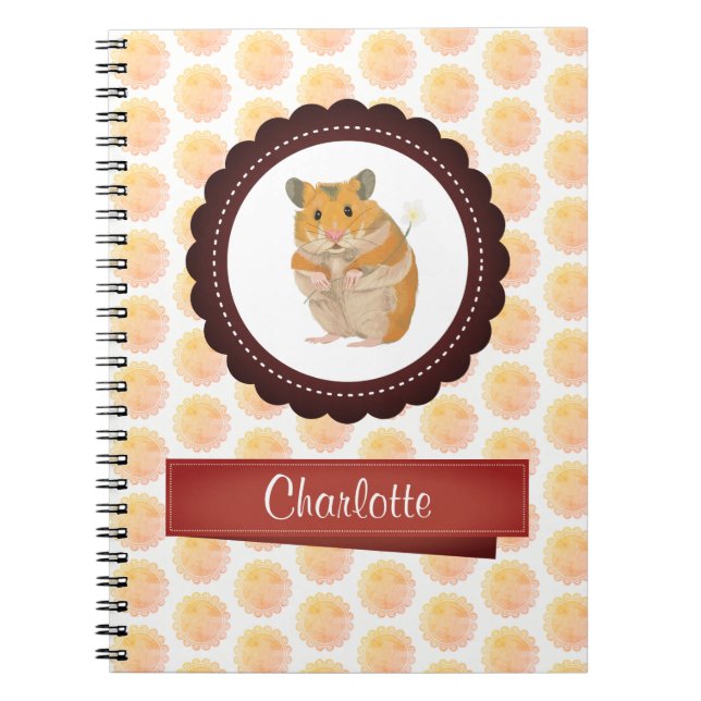 Red and Pink Girls Hamster Notebook (Front)