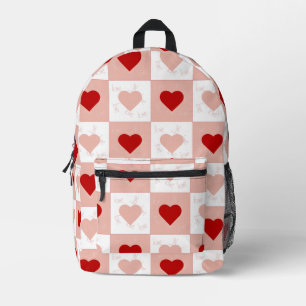 Red and Pink Heart Love Pattern Backpack