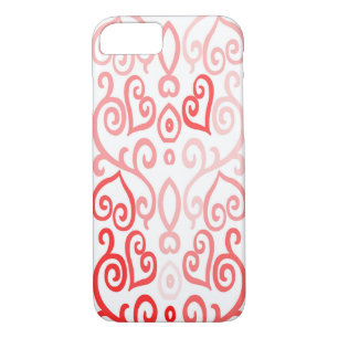 Red and Pink Heart Pattern iPhone 8/7 Case