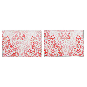Red and Pink Heart Pattern Pillowcase