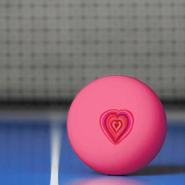 red and pink heart ping pong ball (Net)