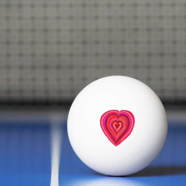red and pink heart ping pong ball (Net)