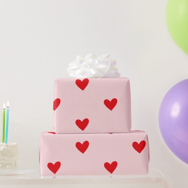 Red and Pink Heart Valentine’s Day  Wrapping Paper (Party Gifts)
