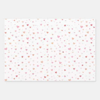 Red and Pink heart valentine Wrapping Paper Sheet