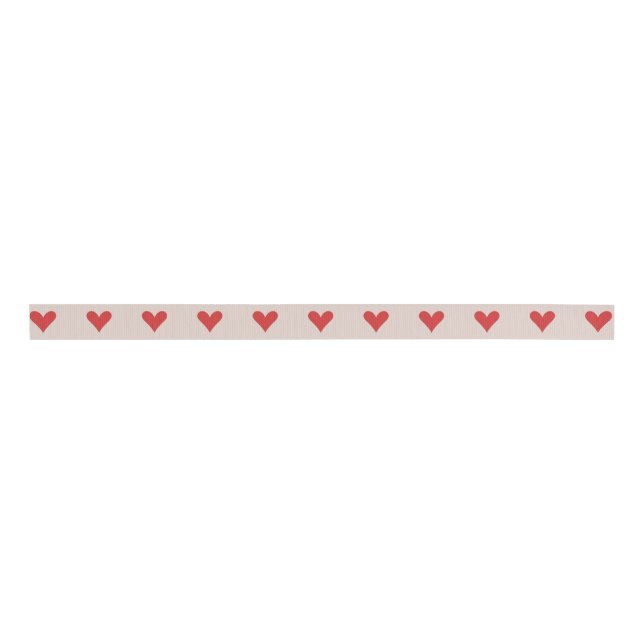Red and Pink Heart Valentine's Day Gift Favour Grosgrain Ribbon (Front)