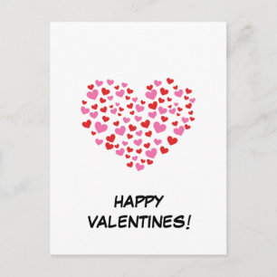 Red And Pink Hearts Add Your Text Postcard