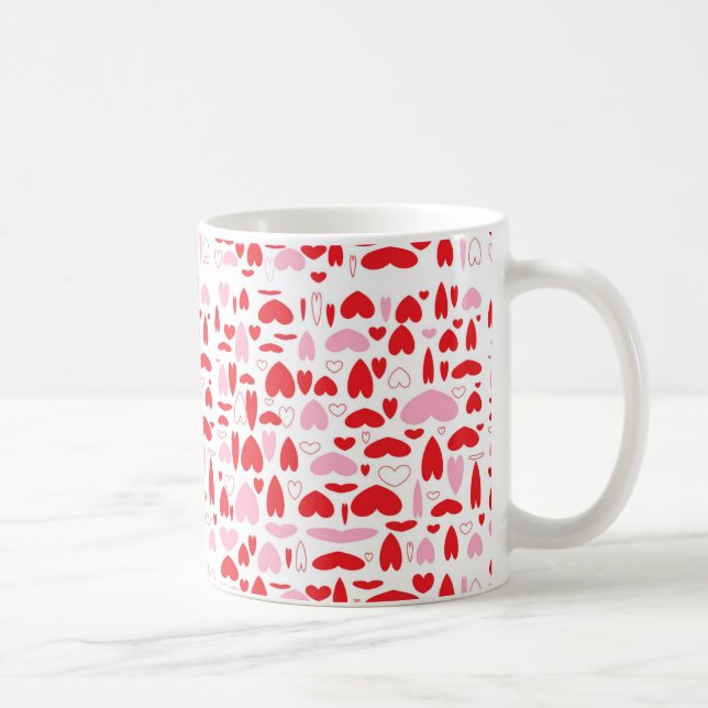 Red And Pink Hearts Coffee Mug (Right)