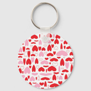 Red And Pink Hearts Key Ring