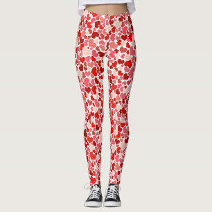 Red and Pink hearts, Leggings
