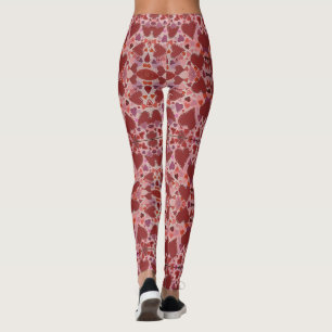 Red and Pink Hearts Leggings