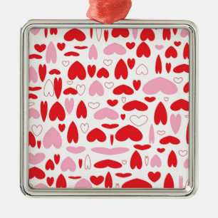 Red And Pink Hearts Metal Tree Decoration
