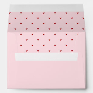 Red and Pink Hearts Pattern Valentine's Day Envelope