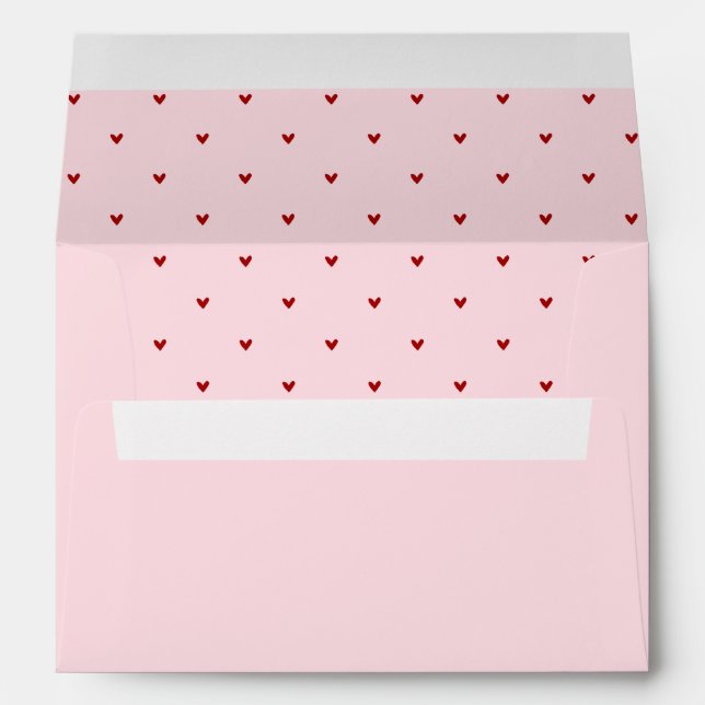 Red and Pink Hearts Pattern Valentine's Day Envelope (Back (Bottom))
