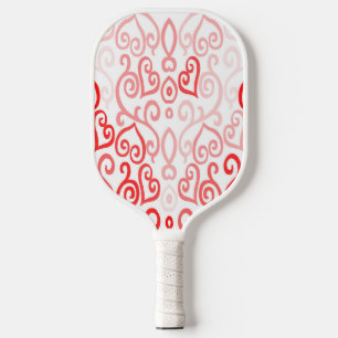 Red and Pink Hearts Pickleball Paddle