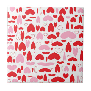 Red And Pink Hearts Tile
