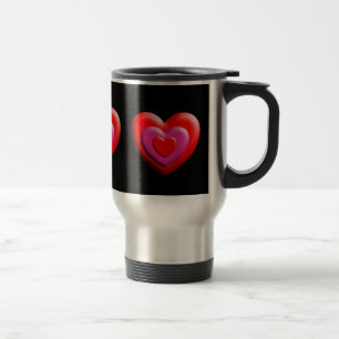 Red and Pink Hearts Travel Mug