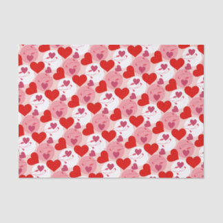 Red and Pink Hearts Valentines Day Pattern Romance Tissue Paper