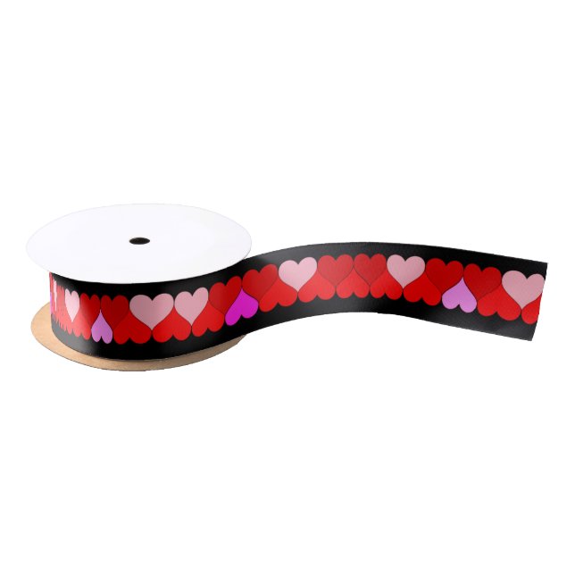 Red and Pink Hearts Valentine's Day   Satin Ribbon (Spool)