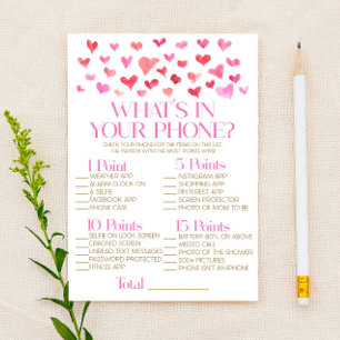 Red and Pink In Your Phone Baby Shower Game Stationery