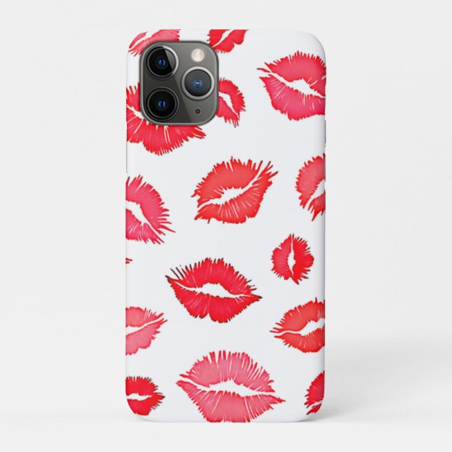 Red and Pink Lip Pattern Art Case-Mate iPhone Case (Back)