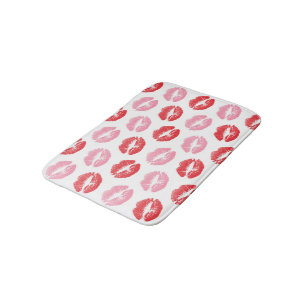 Red and Pink Lips, Pattern Of Lips, Lipstick, Kiss Bath Mat