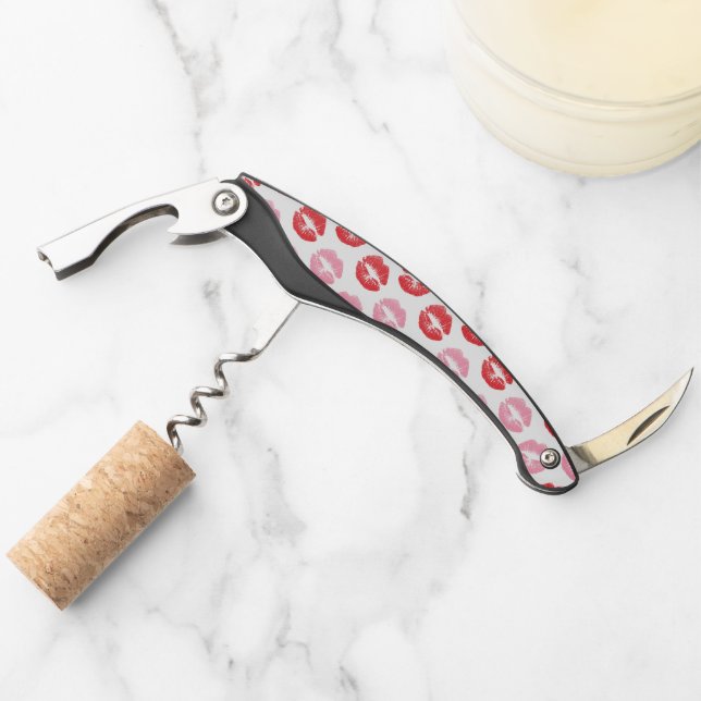 Red and Pink Lips, Pattern Of Lips, Lipstick, Kiss Corkscrew (Front)