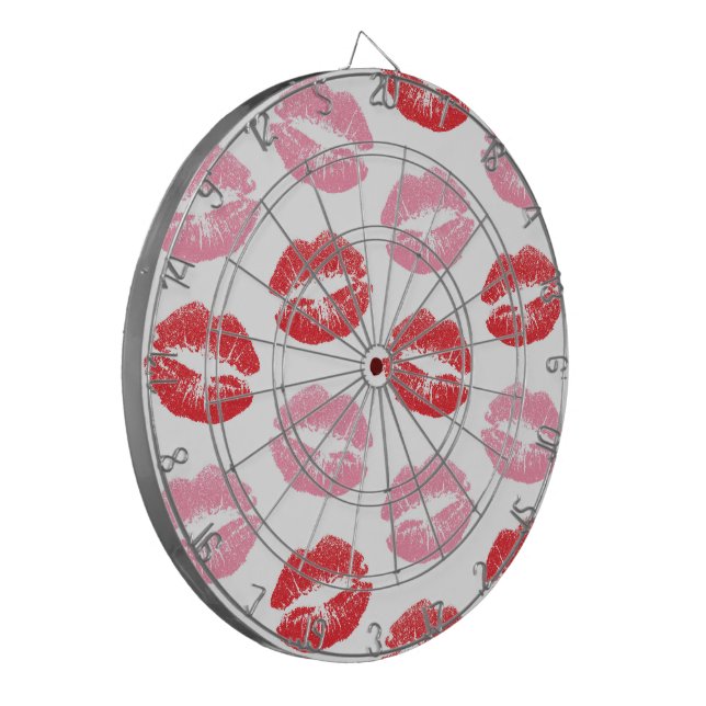 Red and Pink Lips, Pattern Of Lips, Lipstick, Kiss Dartboard (Front Left)