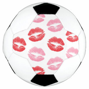 Red and Pink Lips, Pattern Of Lips, Lipstick, Kiss Football