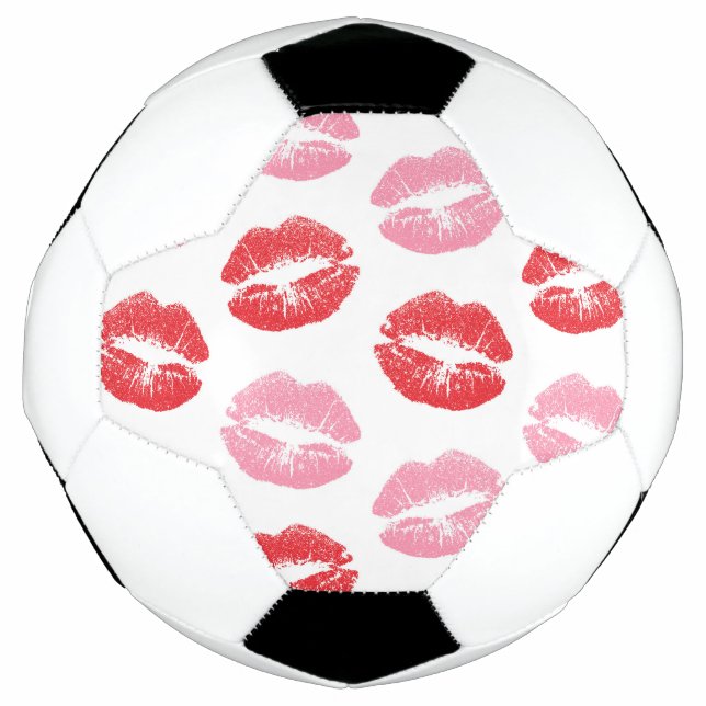 Red and Pink Lips, Pattern Of Lips, Lipstick, Kiss Football (Front)