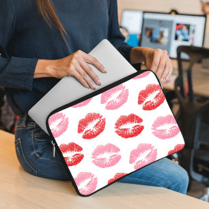 Red and Pink Lips, Pattern Of Lips, Lipstick, Kiss Laptop Sleeve
