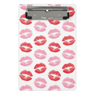Red and Pink Lips, Pattern Of Lips, Lipstick, Kiss Mini Clipboard