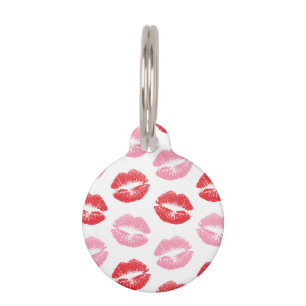 Red and Pink Lips, Pattern Of Lips, Lipstick, Kiss Pet Tag