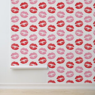 Red and Pink Lips, Pattern Of Lips, Lipstick, Kiss Wallpaper