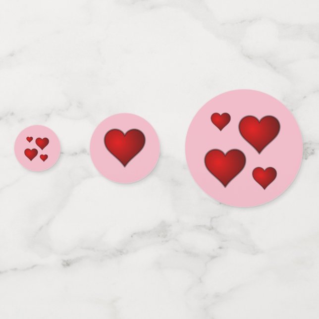 Red and Pink Love and Hearts Valentines Day Party Confetti (Backs)