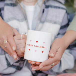 Red and Pink Love You More Than Coffee Romance  Mug