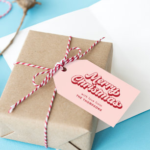 Red and Pink Merry Christmas  Gift Tags