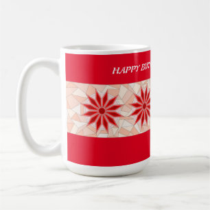 RED AND PINK MIX MUG BIRTH DAY