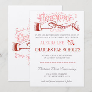 Red and Pink Modern Vintage Typography Invite