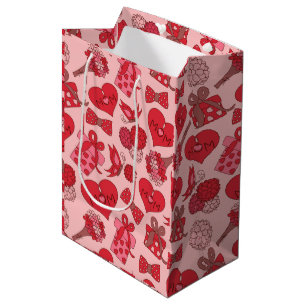 Red And Pink Mothers Day Pattern Medium Gift Bag